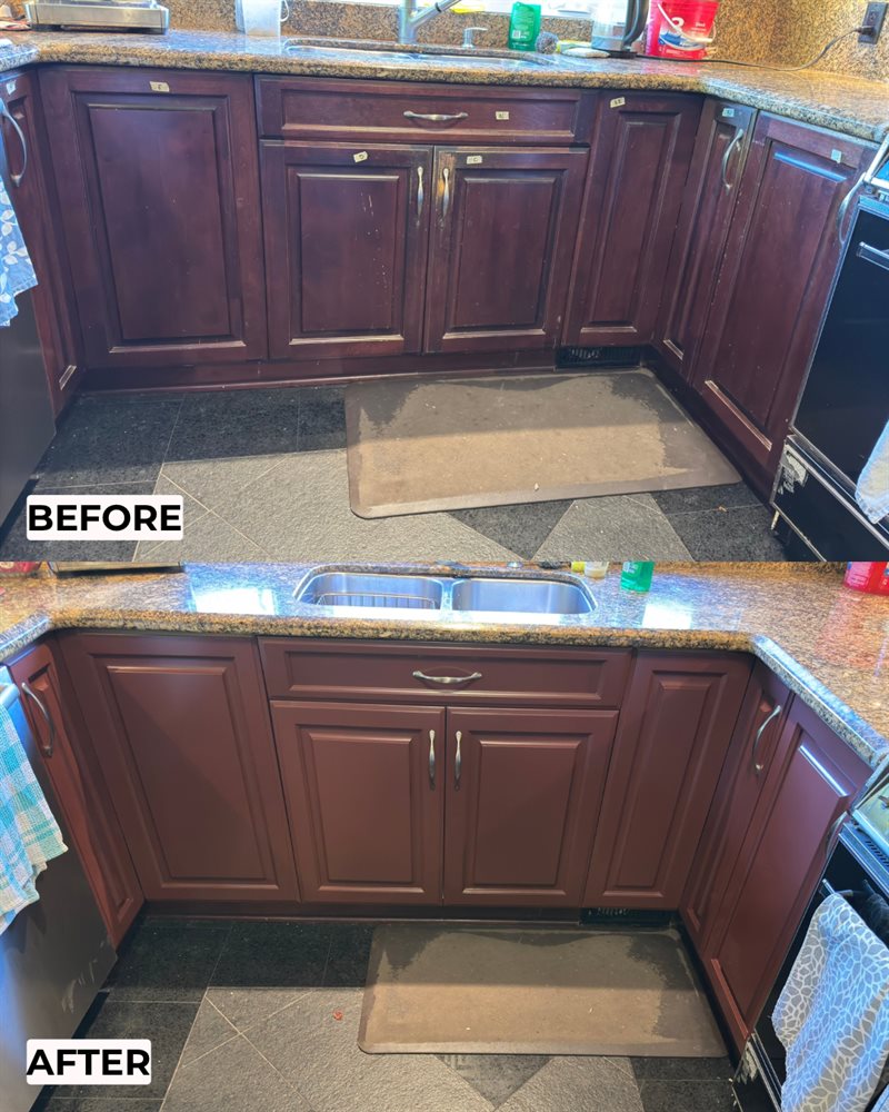 Before and after: kitchen cabinets refinished