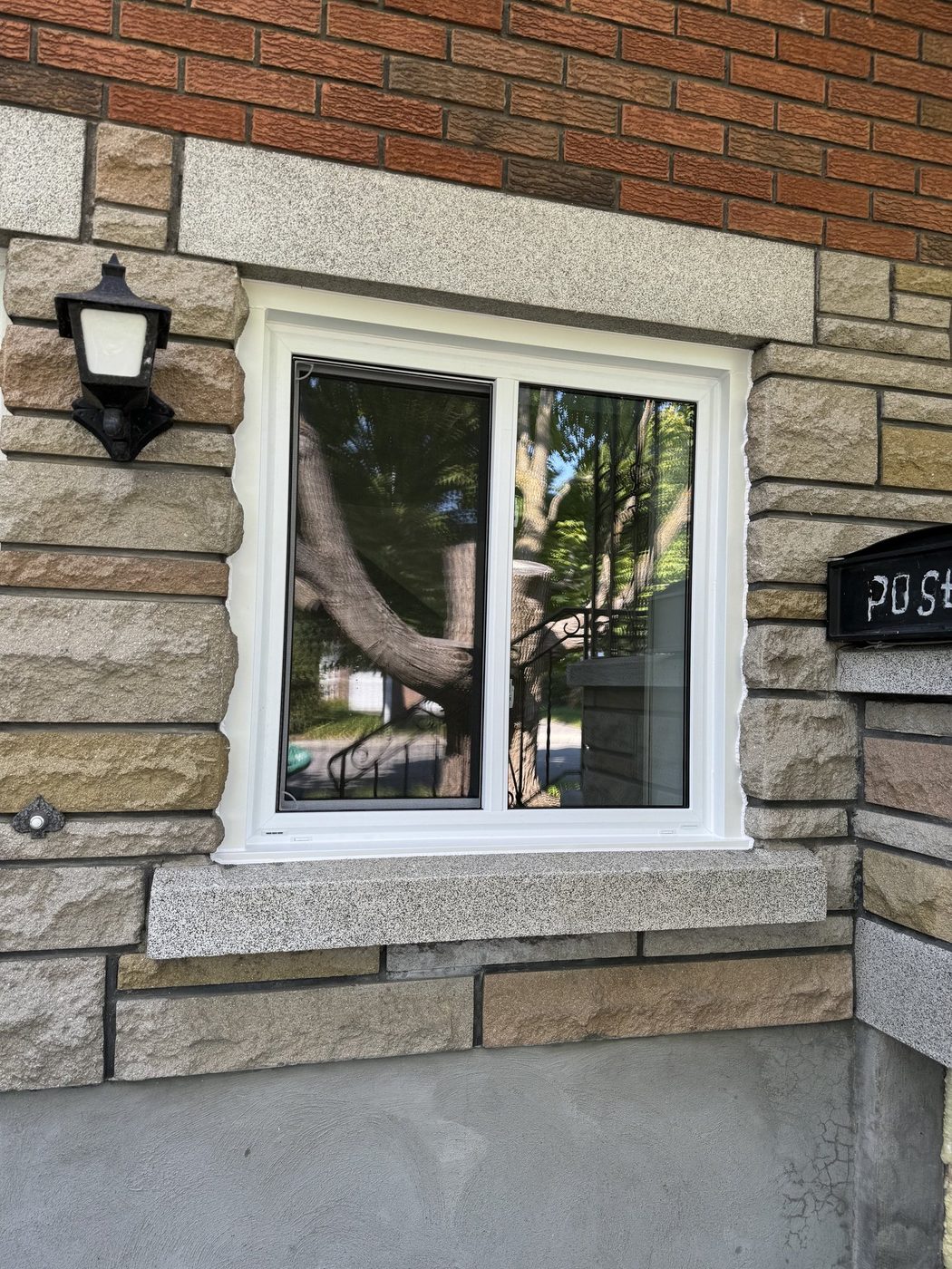 New window framing being installed